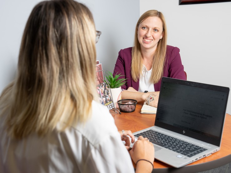 Caitlin Bach, assistant director of career coaching & education, helps advise students on best practices for finding and securing a fulfilling job.